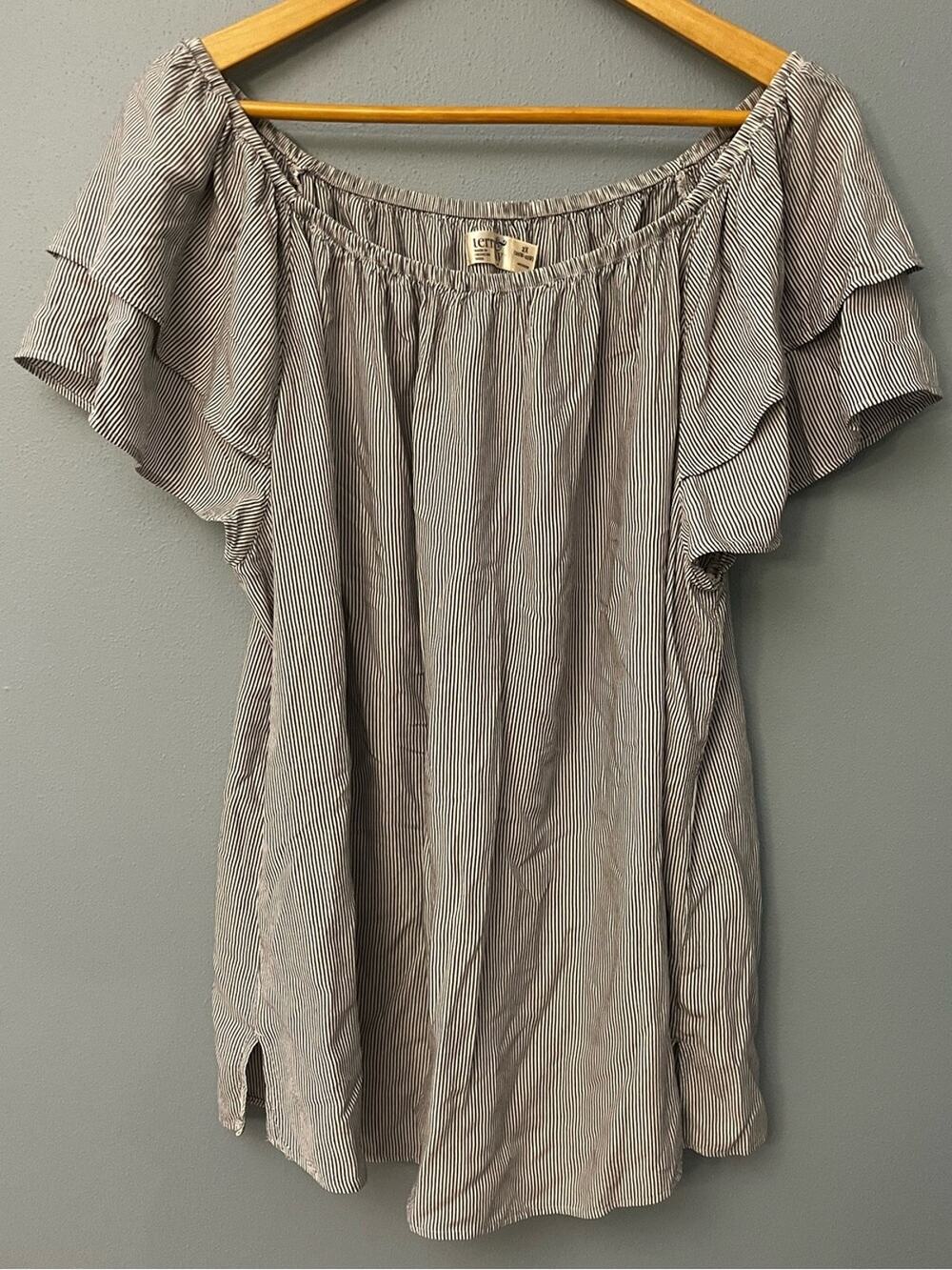 Terra & Sky Ruffle Sleeve Blouse